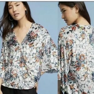 Anthropologie Maeve velvet top Small